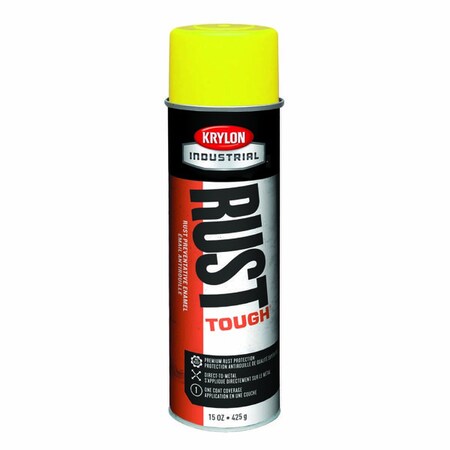 Krylon Rust Tough Acrylic Alkyd Enamel, Aerosol, Safety Yellow (Osha) K00439007